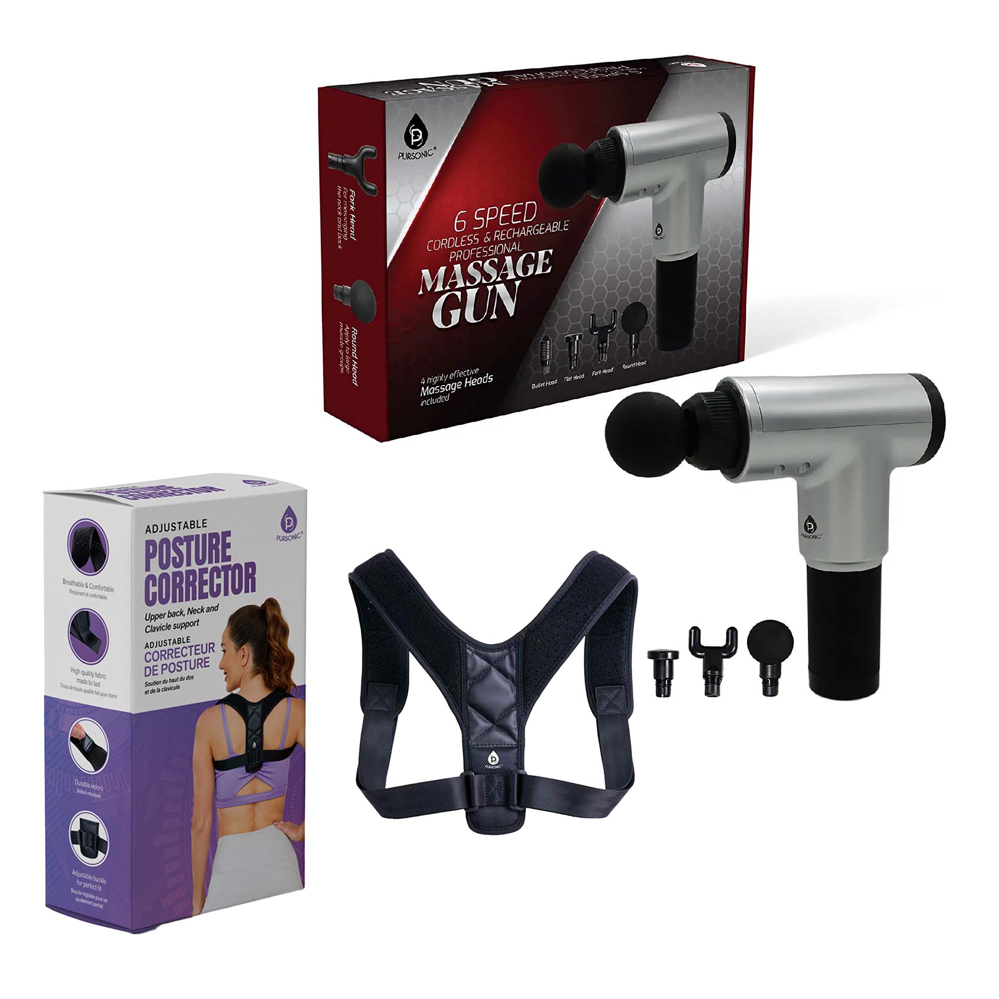 👉 PostureFlow™ Recovery Bundle — Posture Corrector + Massage Gun