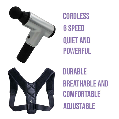 👉 PostureFlow™ Recovery Bundle — Posture Corrector + Massage Gun