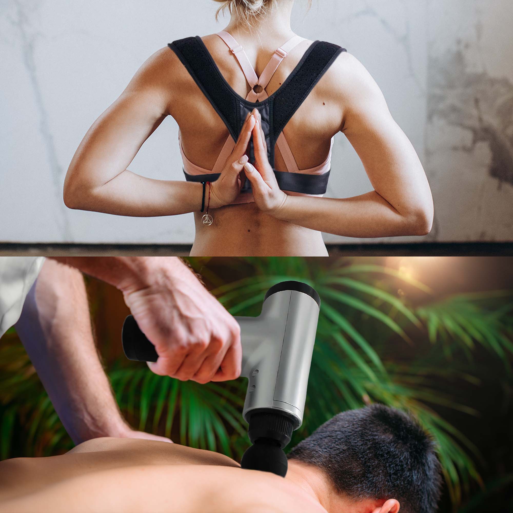 👉 PostureFlow™ Recovery Bundle — Posture Corrector + Massage Gun